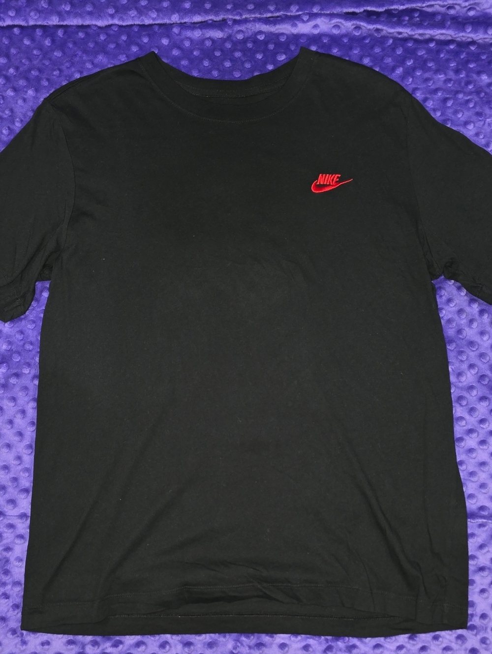 Nike Black Short-Sleeve Tee with Red Swoosh